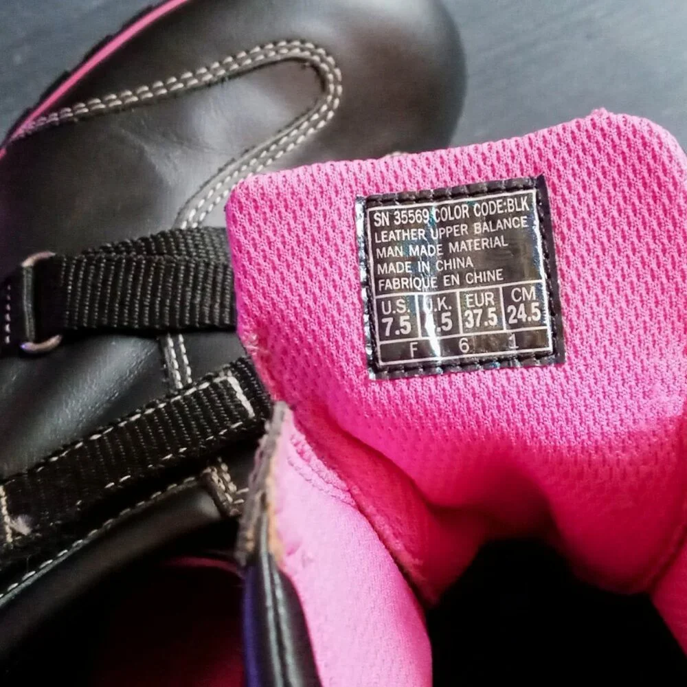 Edgy RARE Vintage Skechers Somethin’ else Black/Pink Leather Sneaker Heels - Picture 16 of 16